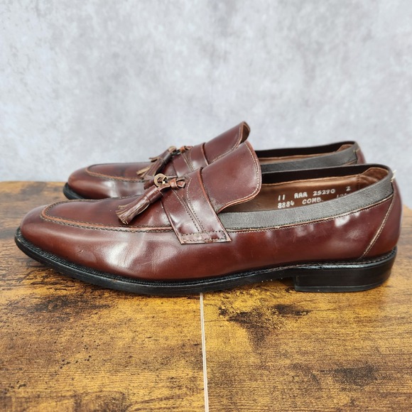 Allen Edmonds Biscayne Loafers Mens 11 AAA Brown Leather Tassel‎ Dress Shoes main image 11